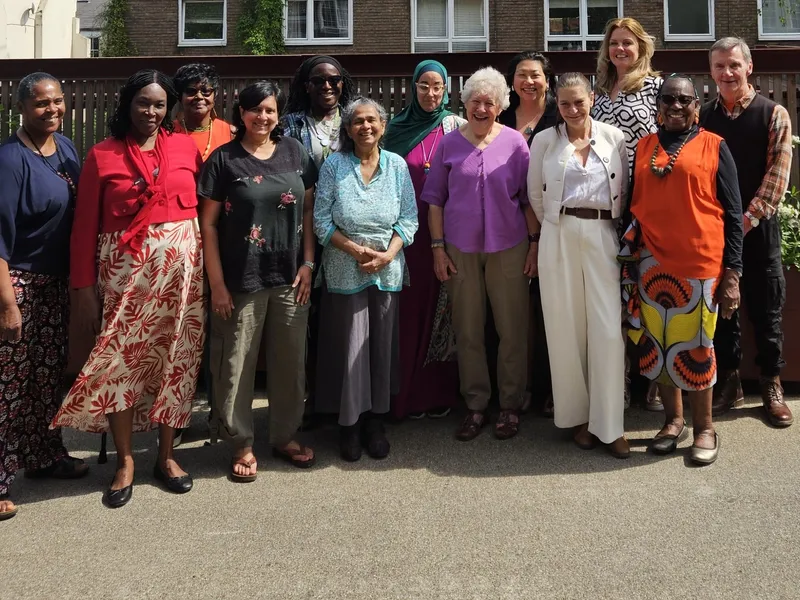 A group of Scrapstore volunteers and members together outside the store