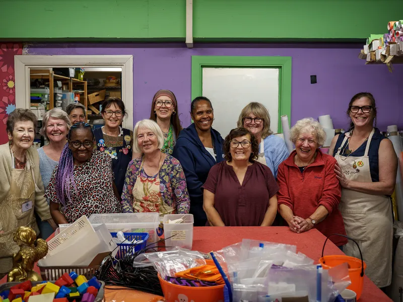 Scrapstore's volunteers together in the workroom